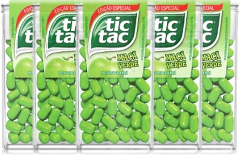 balas, confeitos tictac, pastilha tic tac maça verde