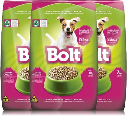 alimento para cães bolt, nutrire, ração para cachorro