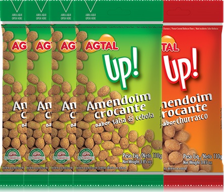 agtal up amendoim crocante sabor salsa e cebola e churrasco