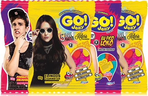 go jelly, gelatina, riclan, balas mastigáveis, doces