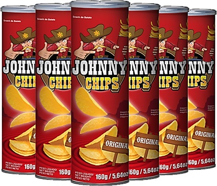 latas de batata, johnnie, johnny chips, salgados, lanche