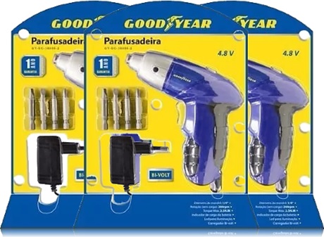 parafusadeira, good year, goodyear, bivolt, ferramentas