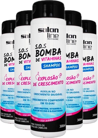 shampoo salon line sos bomba de vitaminas, xampu, cabelos