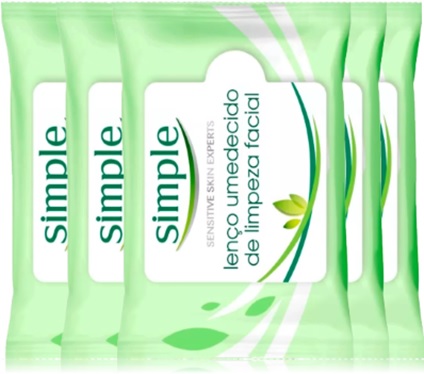 lenço umedecido limpeza facial simple sensitive skin experts