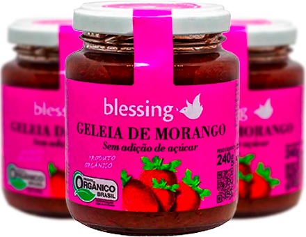 blessing geleia de morango sem adição de açúcar produto orgânico