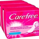 carefree absorvente íntimo sem fragrância, início e fim de menstruação