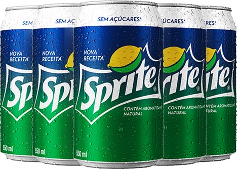 refrigerantes, latas, refrigerante, sprite, sabor limão, sem açúcares