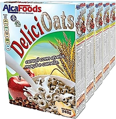 cereal com aveia maçã e canela delici oats alcafoods