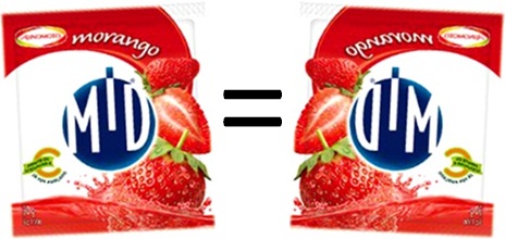 refresco em pó mid morango, ajinomoto, anagrama mid = dim, fruta