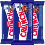 barra de chocolate ao leite crunch nestlé, crocante com flocos de arroz, alimento