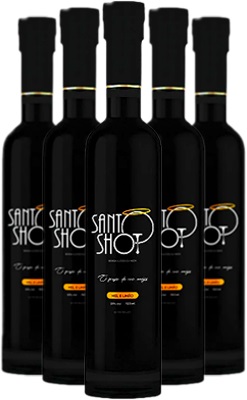 garrafas de lícor santo shot sabor mel e limão