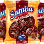 bombom arcor samba sabor brigadeiro, chocolate, pacote