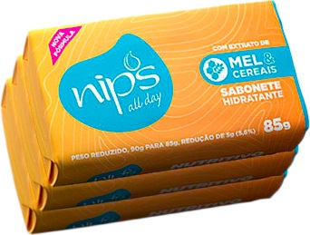 sabonete hidratante nips all day com extrato de mel e cereais