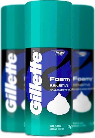 foamy sensitive gillette espuma de barbear foamy sensitive gillette espuma de barbear