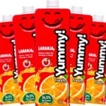 caixas de suco yummy fresh sabor laranja