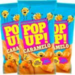 pop up saco de pipoca pronta sabor caramelo