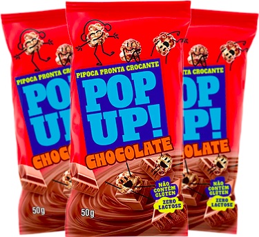 pop up saco de pipoca pronta sabor chocolate