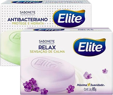 sabonetes elite, antibacteriano, relax, softs